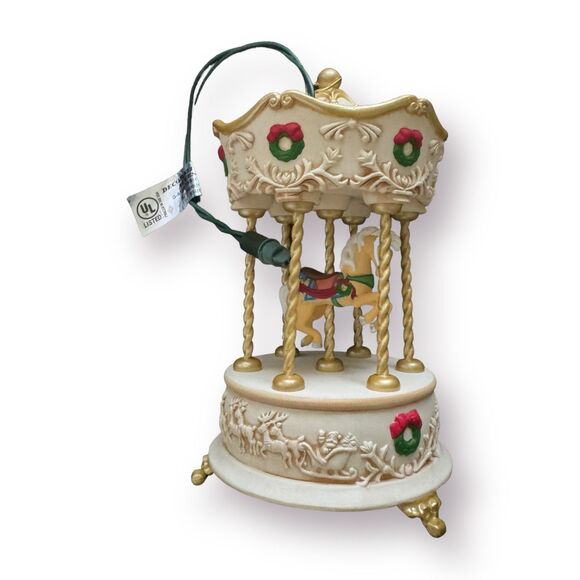 Hallmark Keepsake Ornament Carousel Christmas Tobin Fraley 1995 Lights & Music - Picture 4 of 7